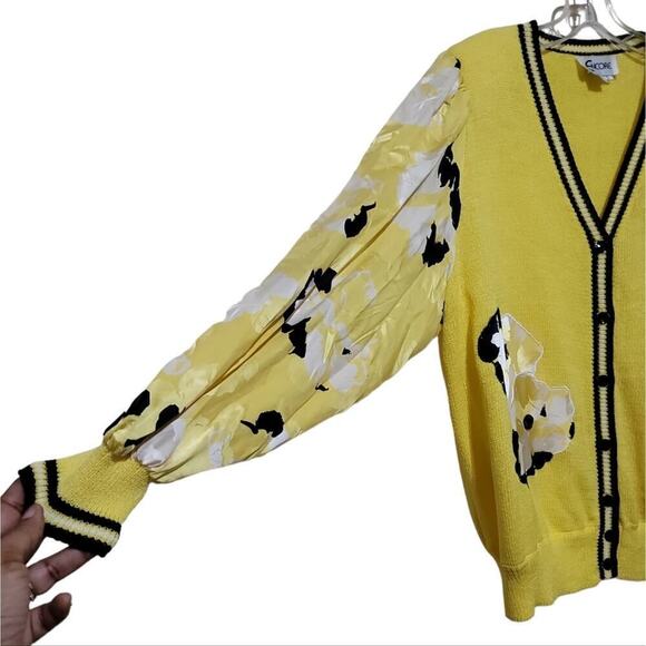 Encore Vintage Women's Yellow Multicolored Sweater Sz Large - Picture 5 of 8